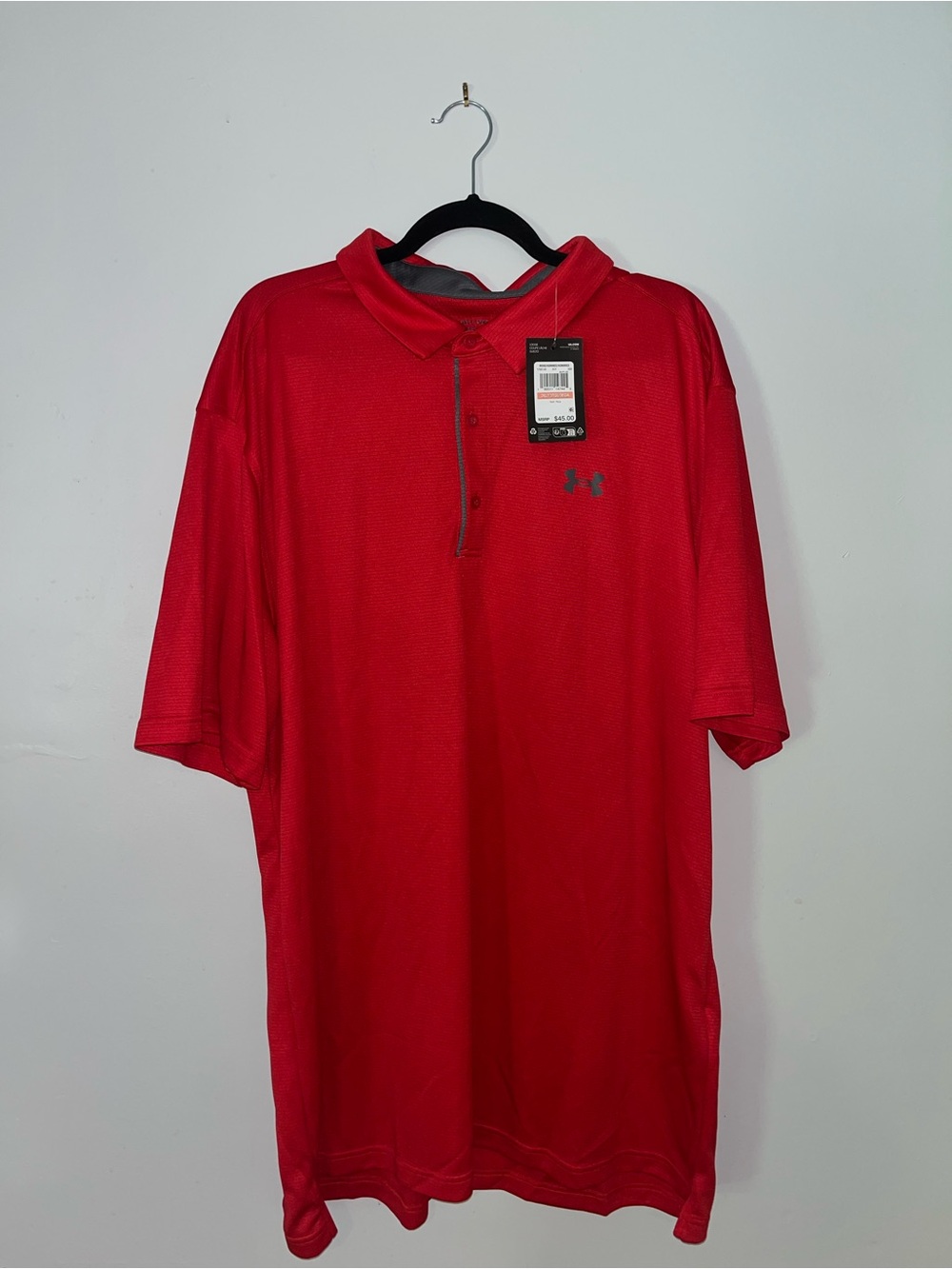 Under Armour Men's Bright Red Polo Performance Shirt